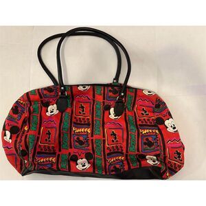 Vintage 90s Disney Mickey Mouse Standard Red Duffle Bag